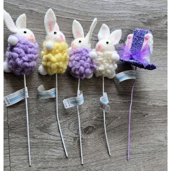 NEW Ashland Easter LOT of 5 Arrangment Pick Picks Bunny Rabbit Crafts DIY - Picture 1 of 5